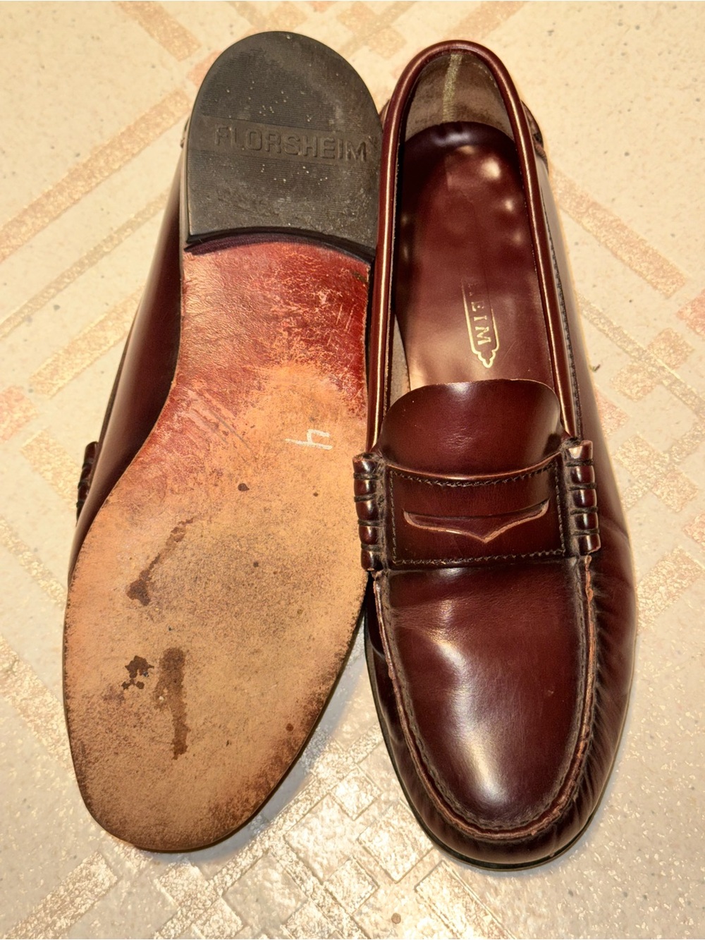 Florsheim Burgundy Penny Loafers 9.5 - Picture 5 of 16